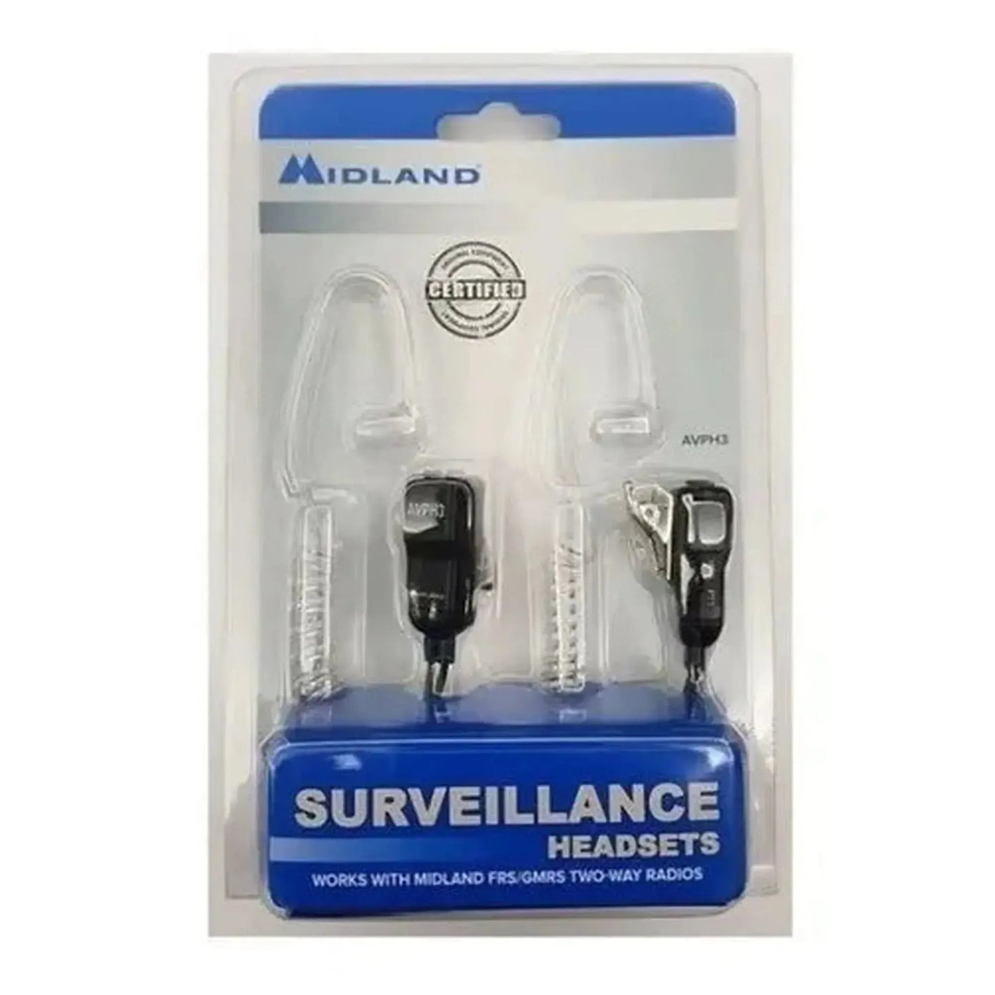 Par de auriculares manos libres Midland AVPH3 PTT Vox diadema audífono tipo escolta