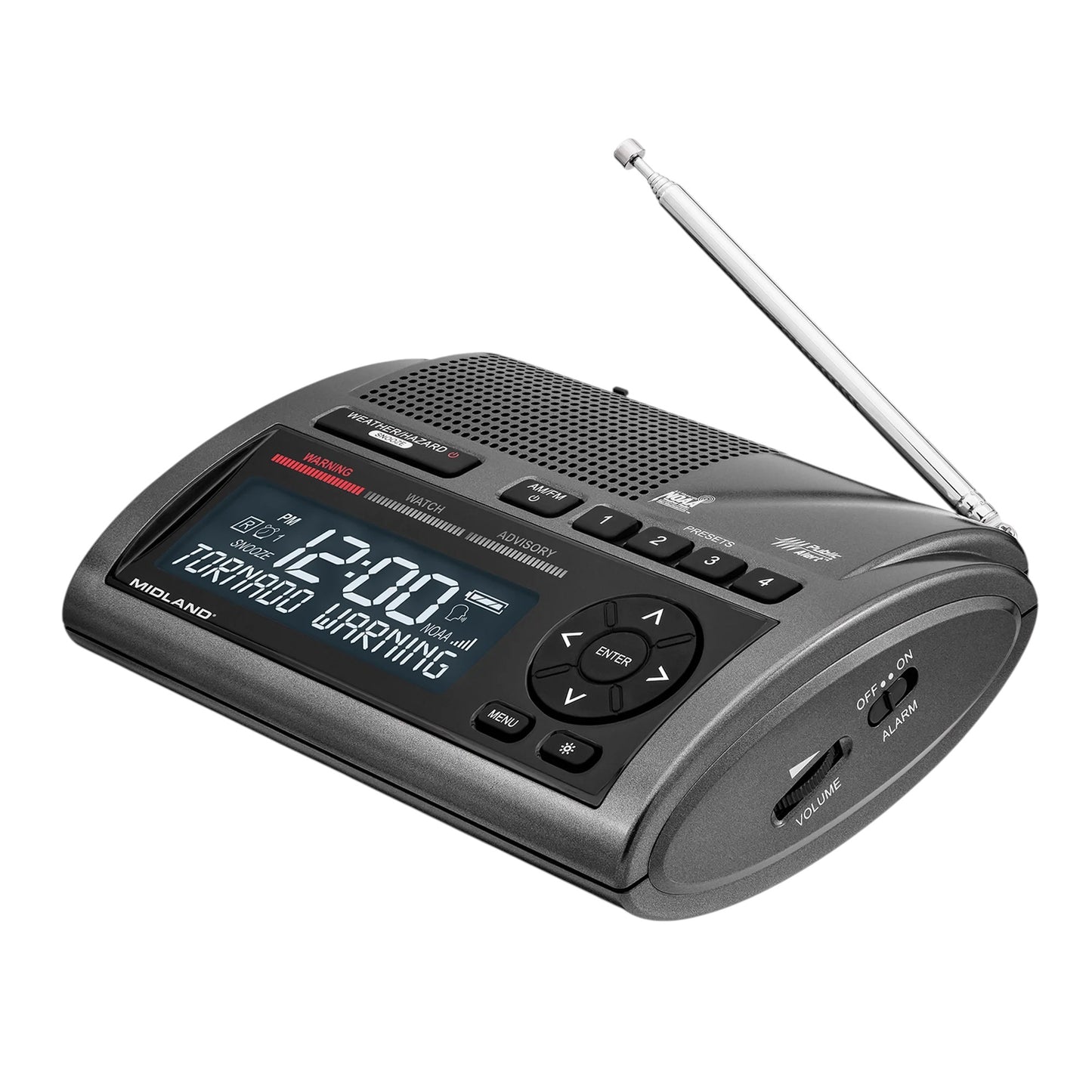 Radio meteorológico Midland con alerta sísmica WR400 Sirena cobertura SASMEX