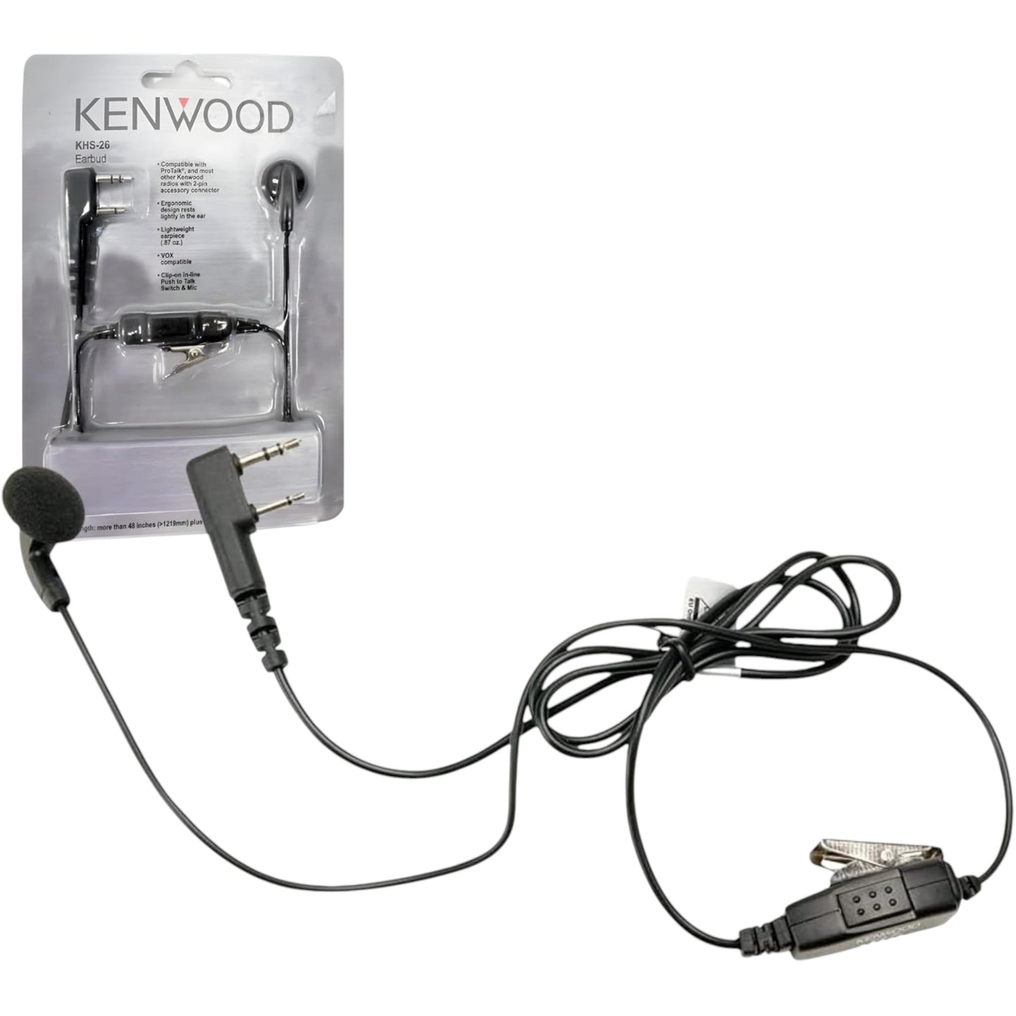 Auricular manos libres Kenwood KHS-26 micrófono audífono compatibles con TK-2000 TK-3000 NX y TK series