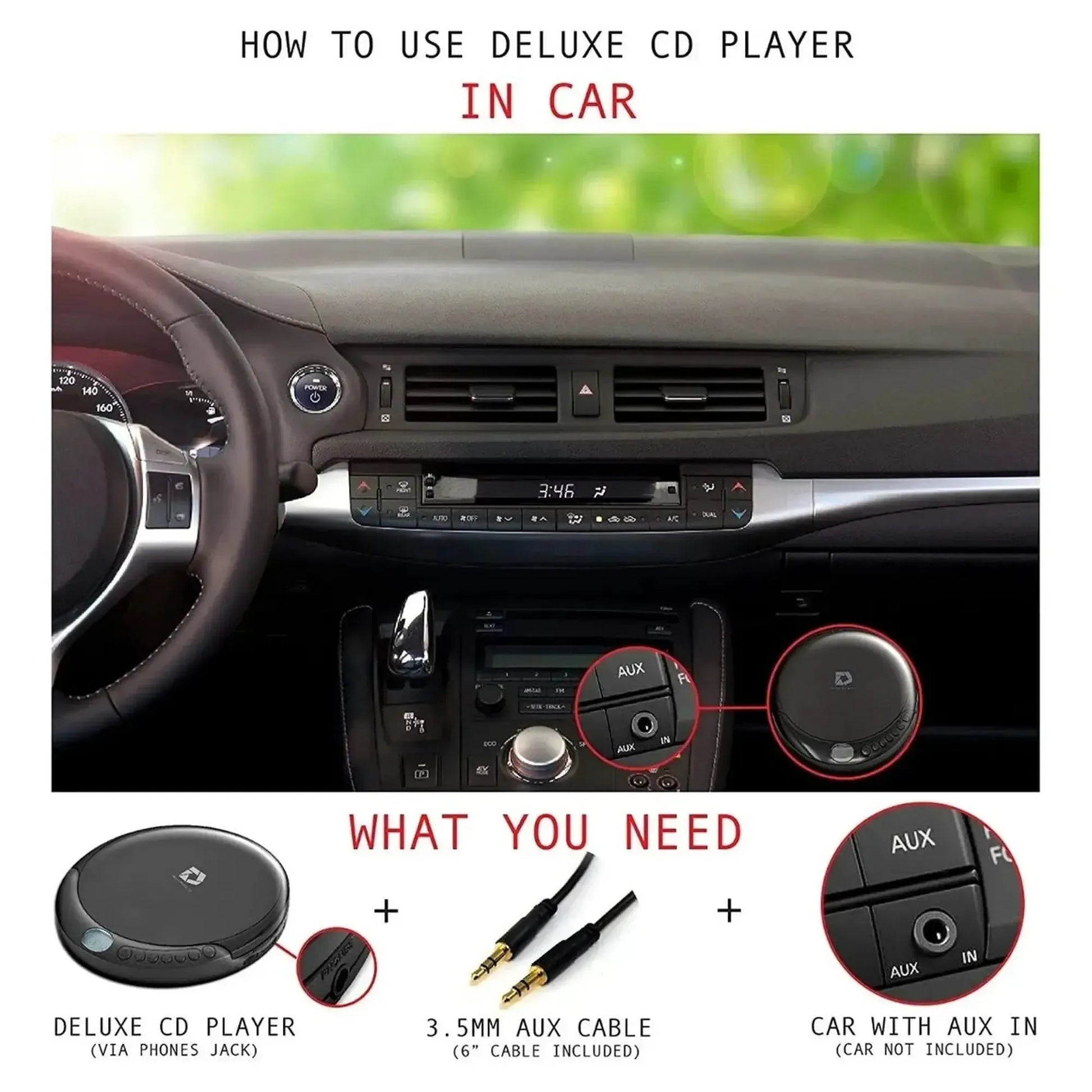 Discman CD Player portátil Antigolpes salida Aux Incluye Audífonos
