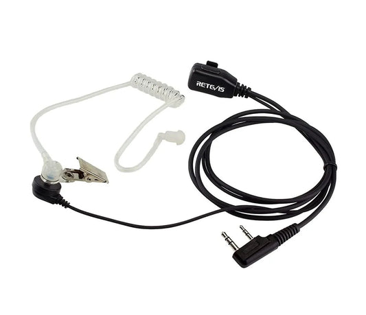 Auricular manos libres Retevis C9003B tipo escolta tubo de aire transparente compatibles con Kenwood Baofeng tXPRO