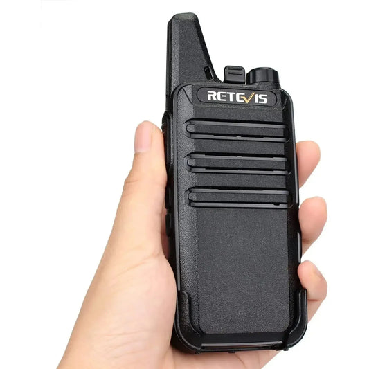 Par radios walkie talkie Retevis RT22 UHF Analógico 2W 16 canales incluye manos libres
