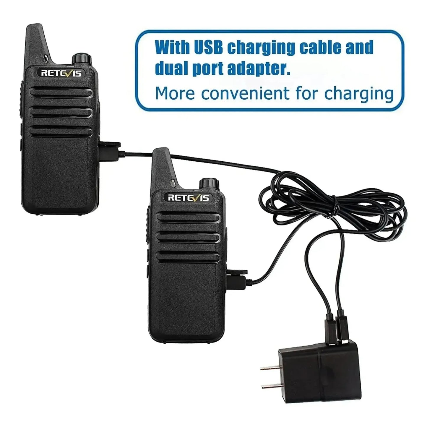 Par de Radios Walkie Talkie Retevis Mini RT22 UHF FRS 2W 16 canales analógicos