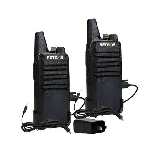 Par de Radios Walkie Talkie Retevis Mini RT22 UHF FRS 2W 16 canales