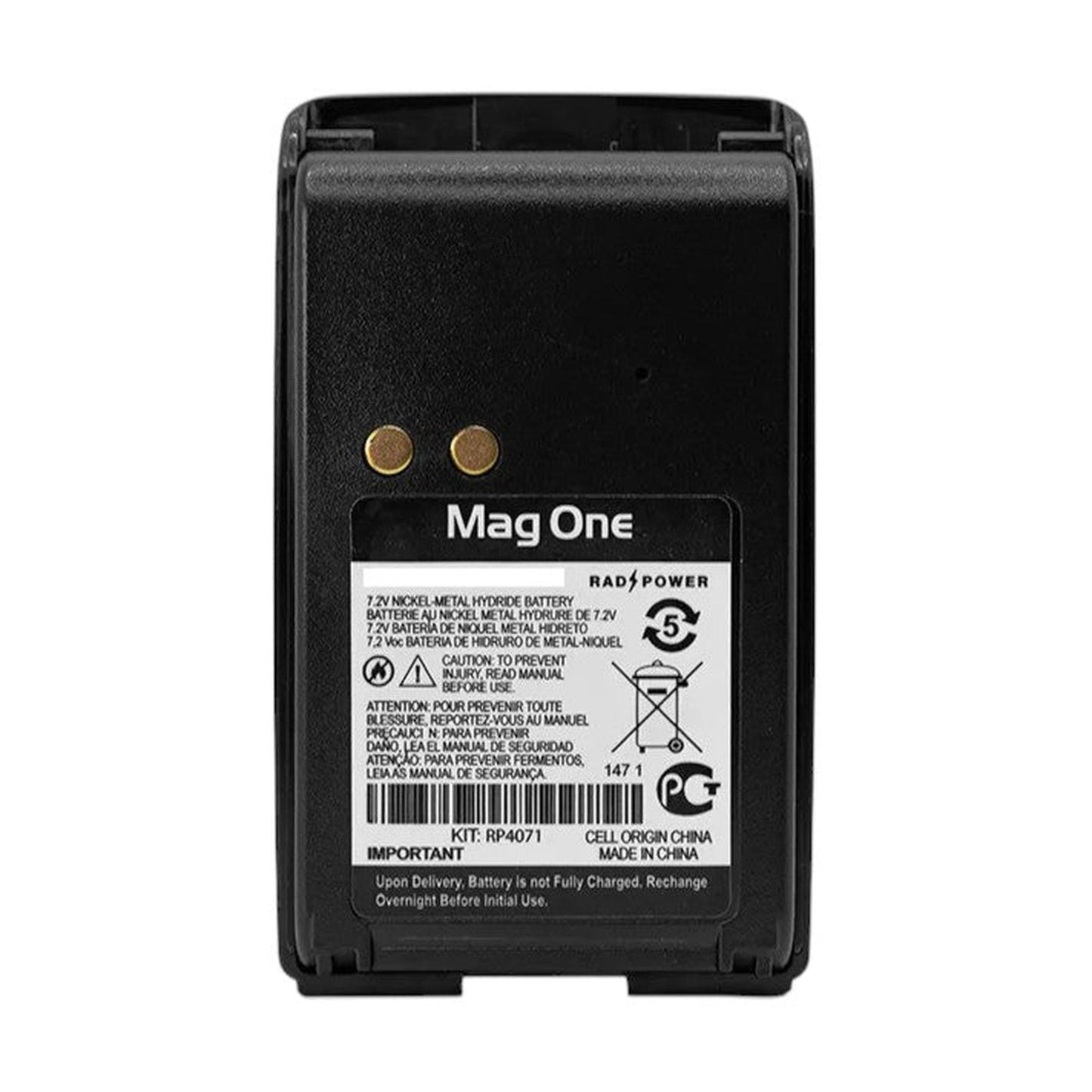 Batería recargable Rad Power Ni-Mh 7.2V 1200 mAh para radios Motorola MagOne A8 PMNN4071