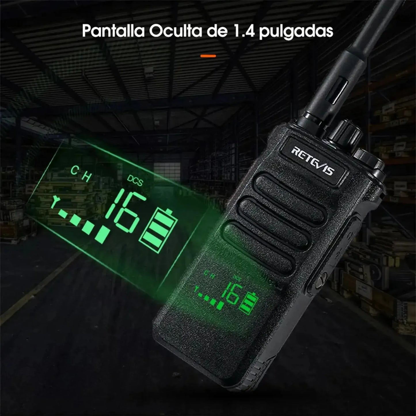 Par de radios Walkie Talkie Retevis RT86 Largo alcance 10W UHF 16 canales analógicos