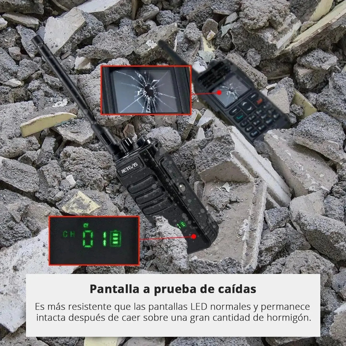 Par de radios Walkie Talkie Retevis RT86 Largo alcance 10W UHF 16 canales analógicos