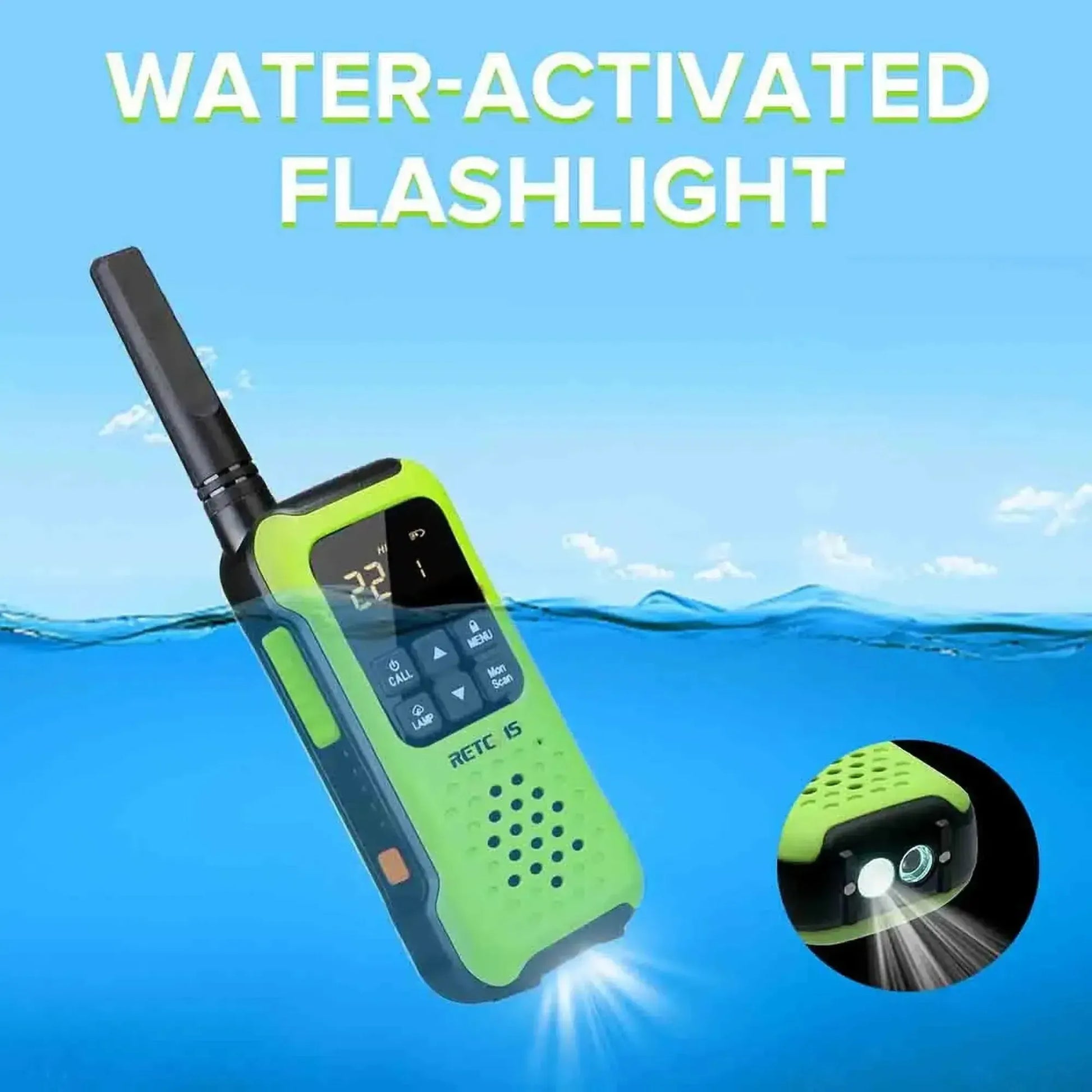 Par radios walkie talkie Retevis RT49P FRS sumergibles flotantes