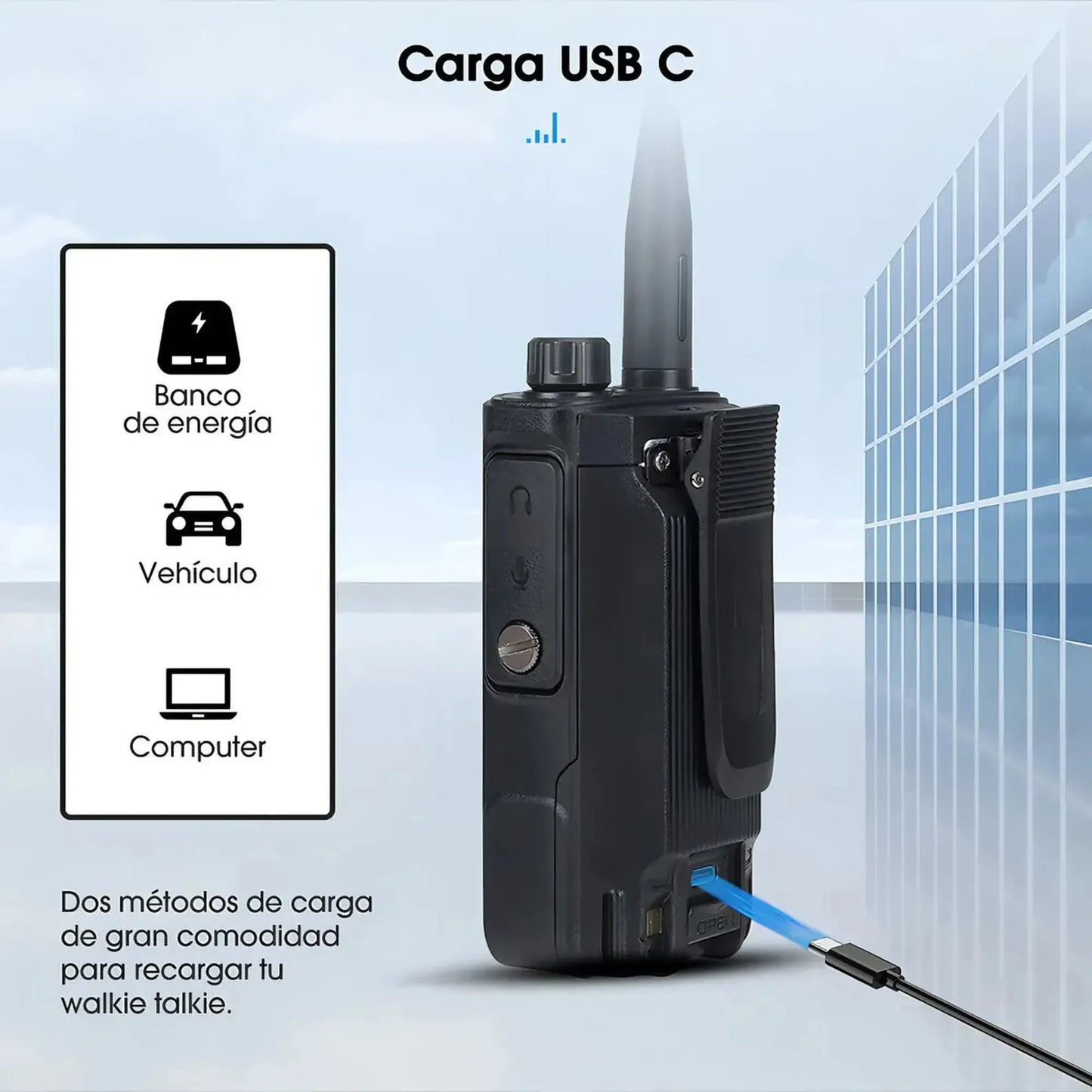 Radio walkie talkie Retevis RA89 Sumergible Banda UHF/VHF/FM 10W de potencia analógico