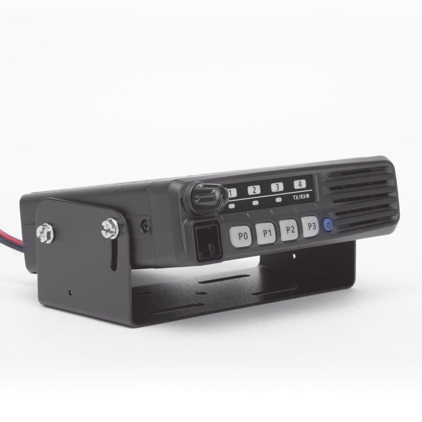 Radio Móvil iCom Analógico UHF 400-470 MHz 50 W de potencia con micrófono, cable de corriente y bracket.