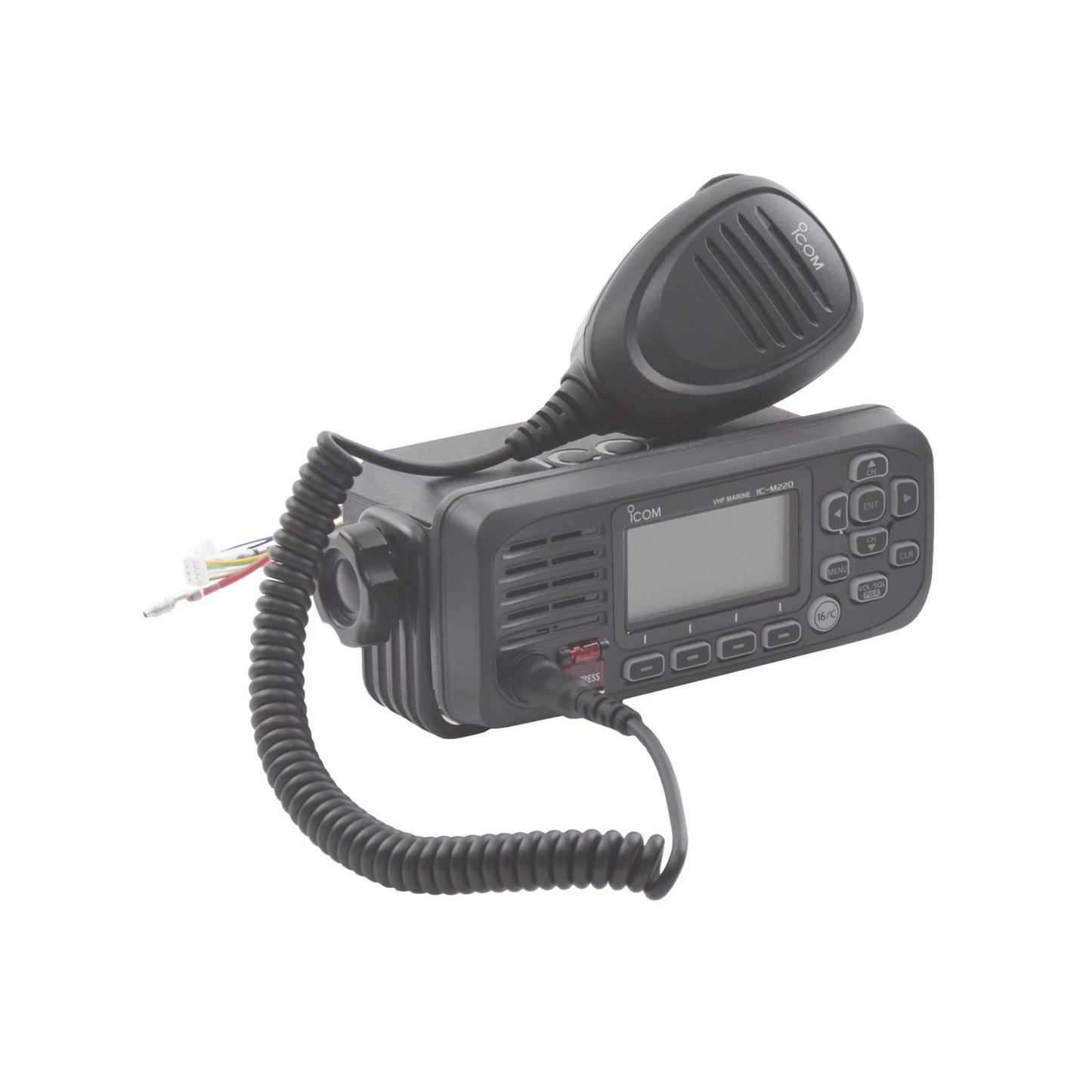 Radio móvil marino ICOM IC-M220/13 25W de potencia, sumergible IPX7 incluye: micrófono, cable de alimentación y accesorios