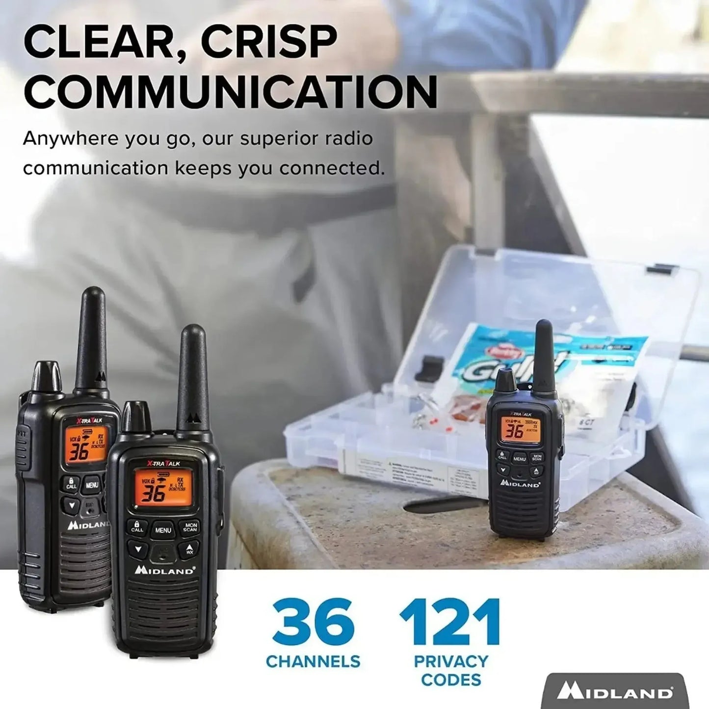 Radios Walkie Talkie Midland LXT600VP3 48km 36 canales GMRS FRS