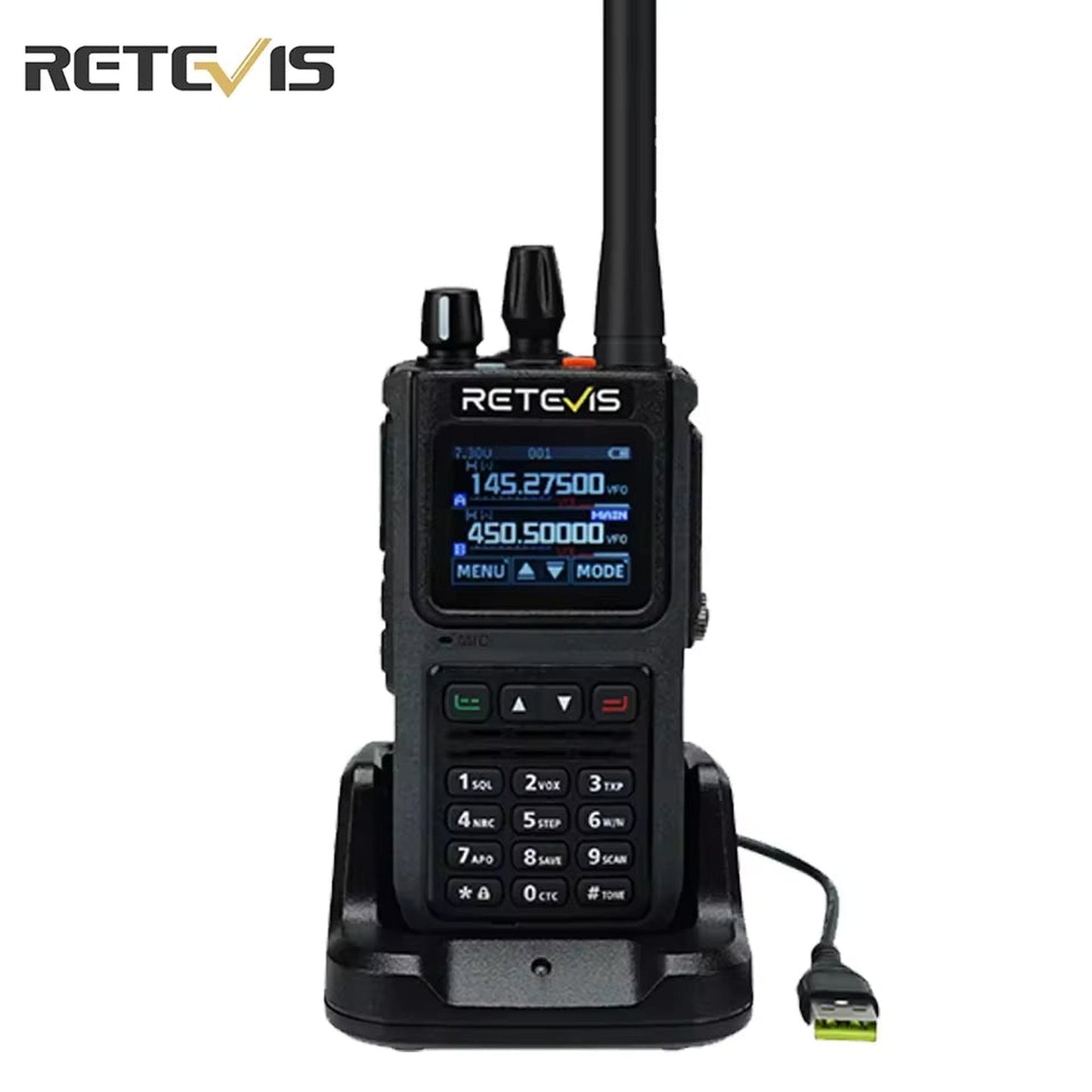 Radio walkie talkie Retevis C1 Sumergible Banda dual UHF/VHF 5W Uso rudo Analógico