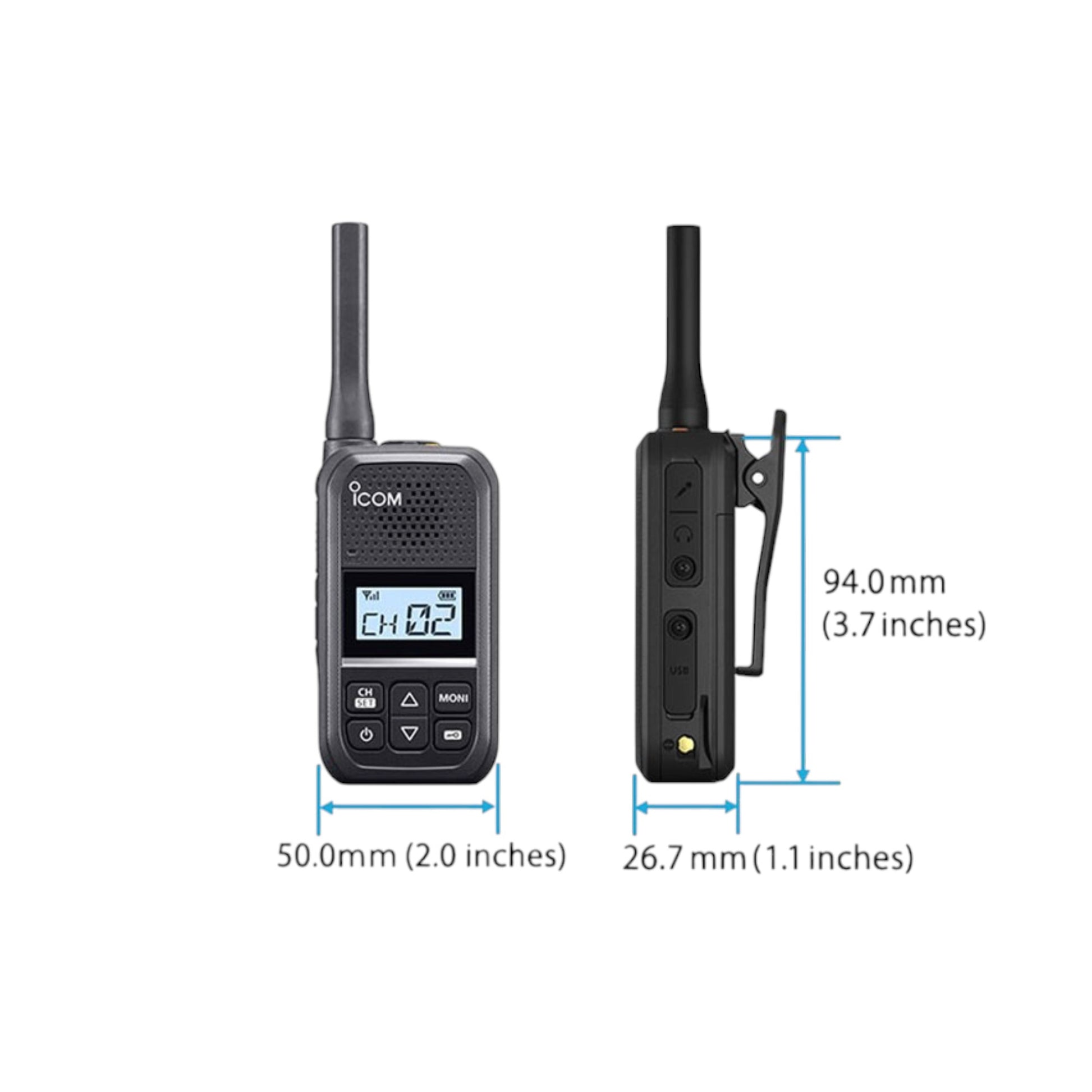 Radio Walkie Talkie iCom IC-F200 UHF Analógico 2W 16 canales IP54