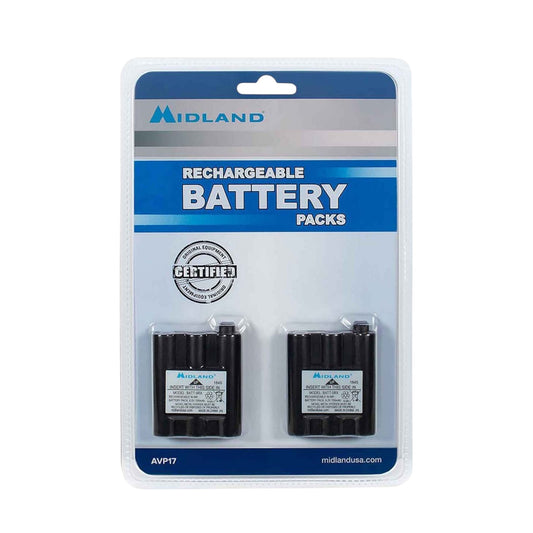 Par de baterías Midland BATT5RX AVP17 compatible con T290 T295 GXT1000 GXT1050
