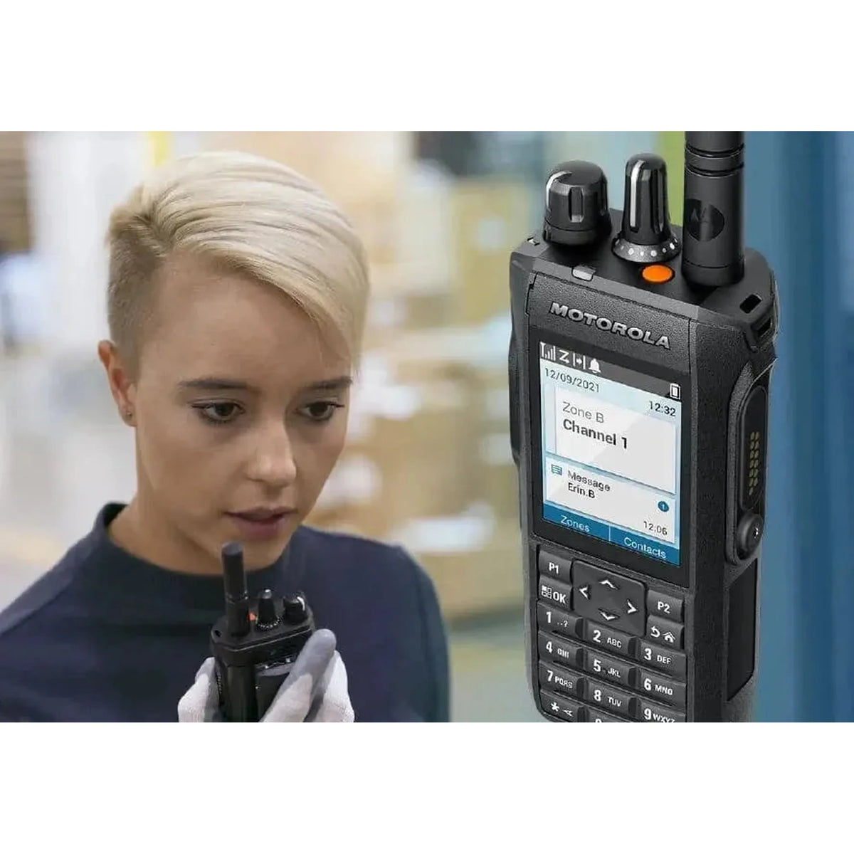 Radio walkie talkie Motorola R7 UHF Digital 1000 canales 4W FKP TIA Compatible