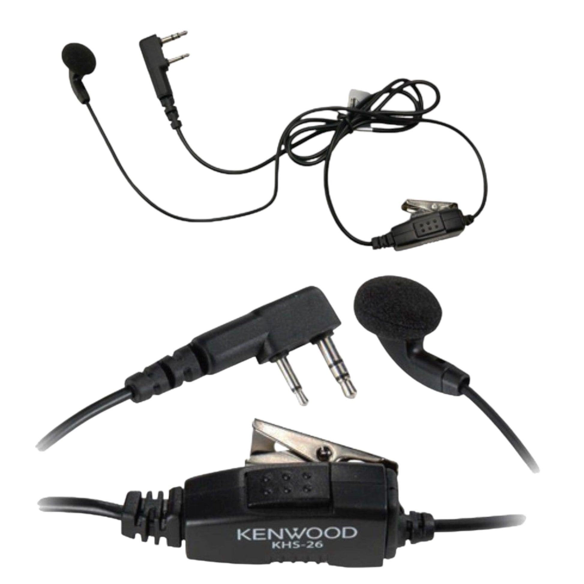 Auricular manos libres Kenwood KHS-26 micrófono audífono compatibles con TK-2000 TK-3000 NX y TK series