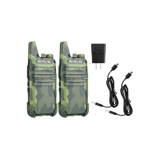 Par radios Walkie Talkie Retevis RT22 CAMO UHF Analógico 22canales 2W