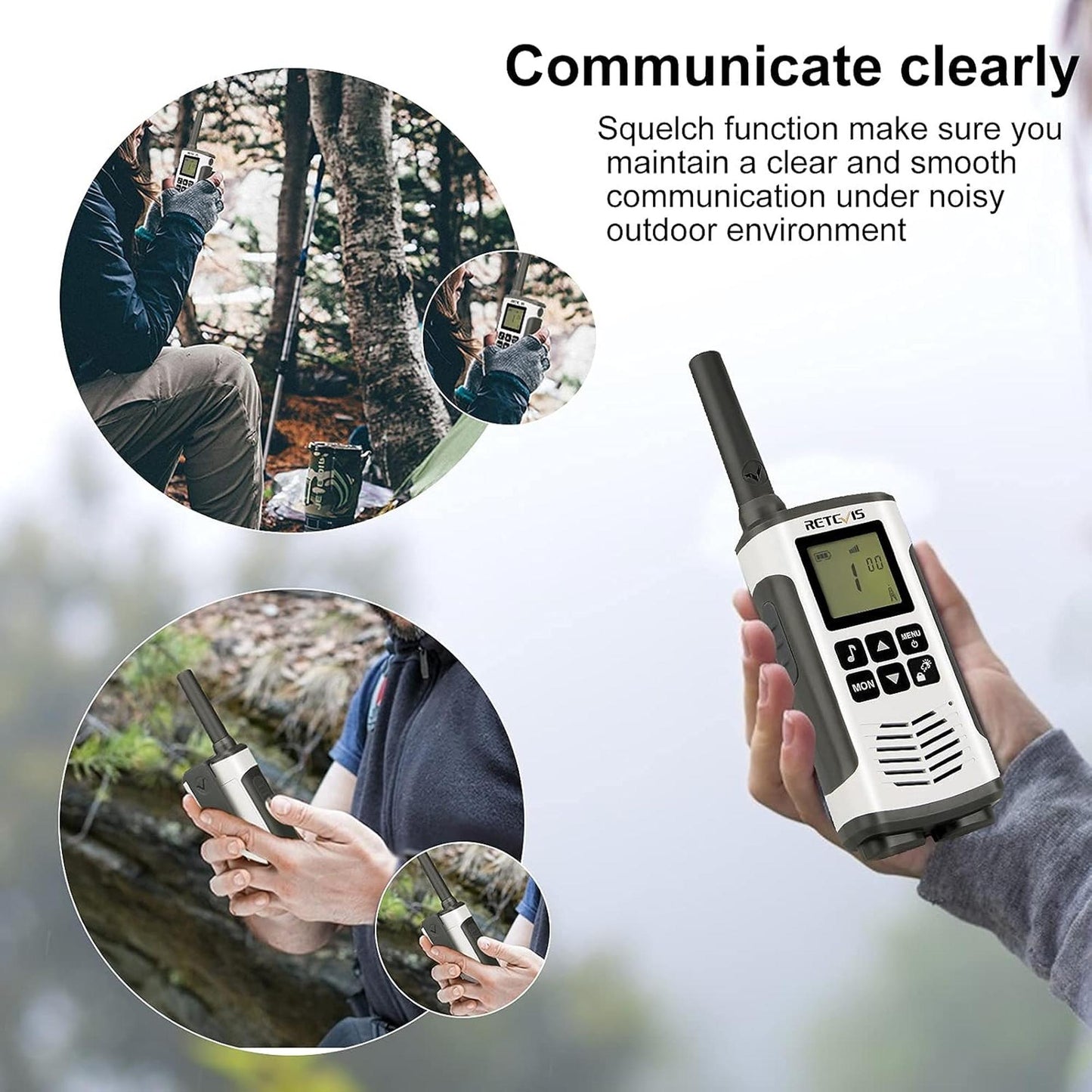 Par radios walkie talkie Retevis RT45 Eztalk GMRS FRS 22 canales