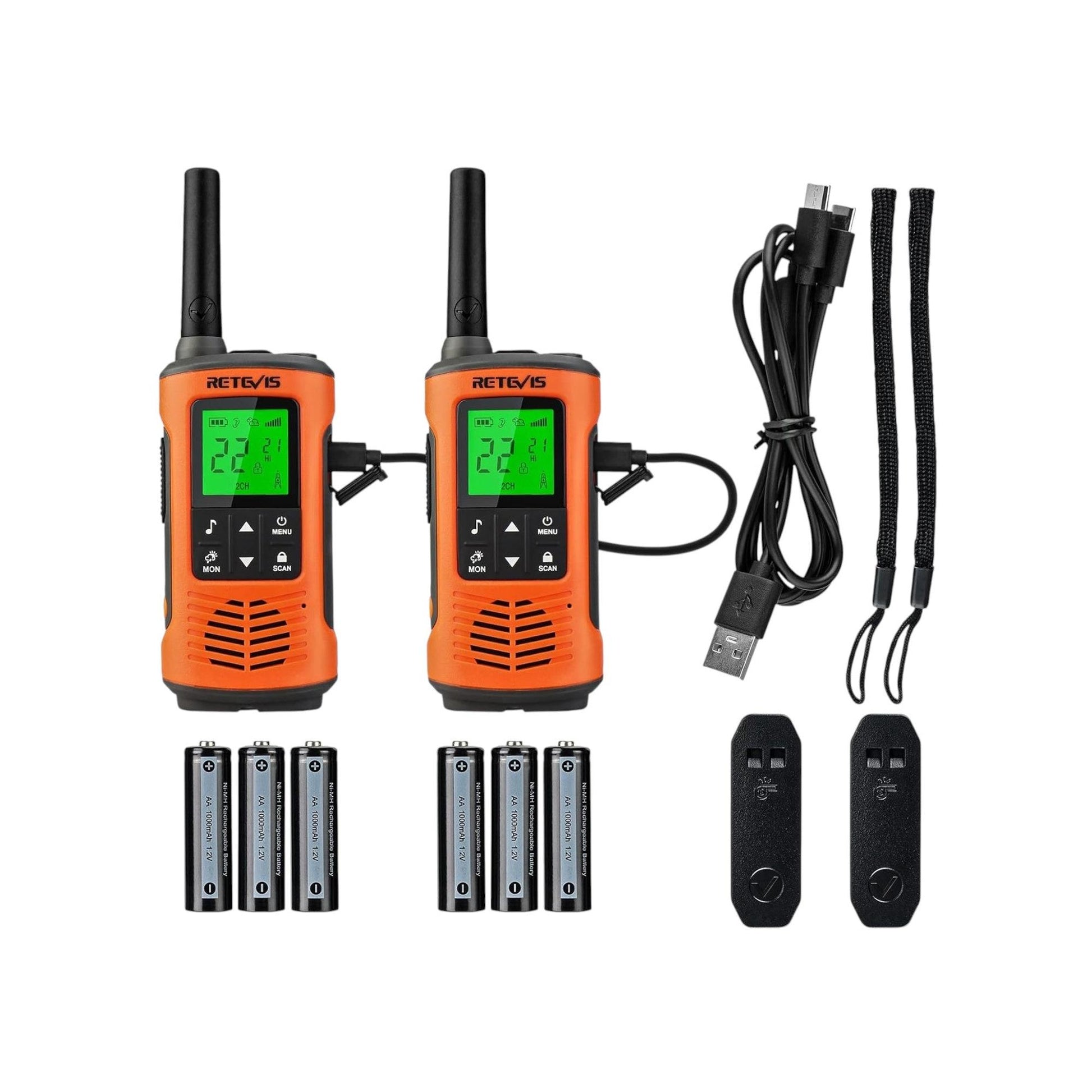 Par radios walkie talkie Retevis RT45P Sumergibles GMRS FRS 22 canales