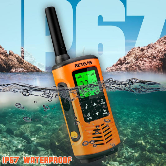 Par radios walkie talkie Retevis RT45P Sumergibles GMRS FRS 22 canales