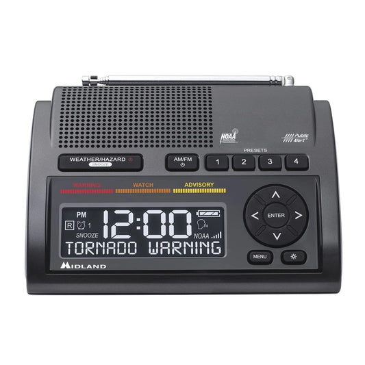 Radio meteorológico Midland con alerta sísmica WR400 Sirena cobertura SASMEX