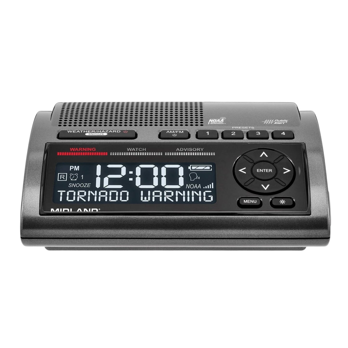 Radio meteorológico Midland con alerta sísmica WR400 Sirena cobertura SASMEX
