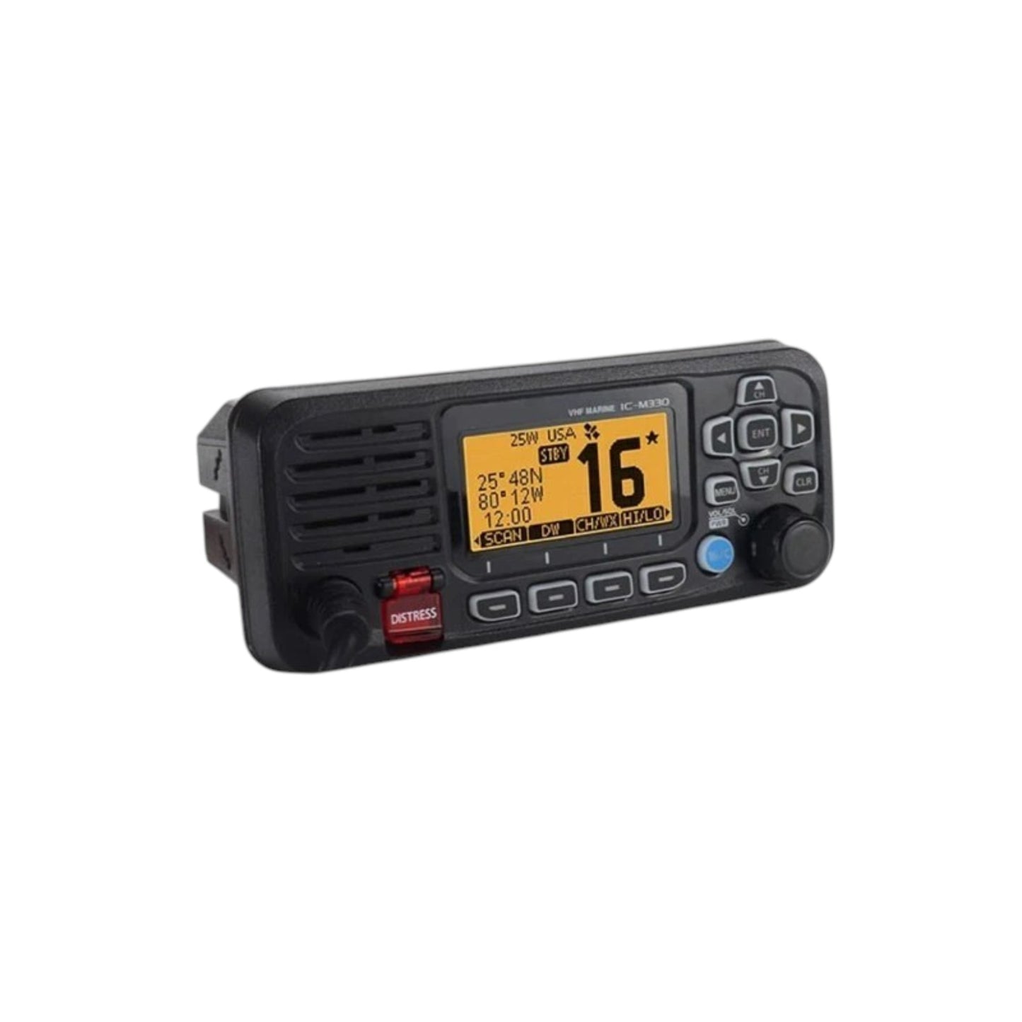 Radio Móvil Marino iCom IC-M330B clase D DSC 25W IPX7 incluye micrófono