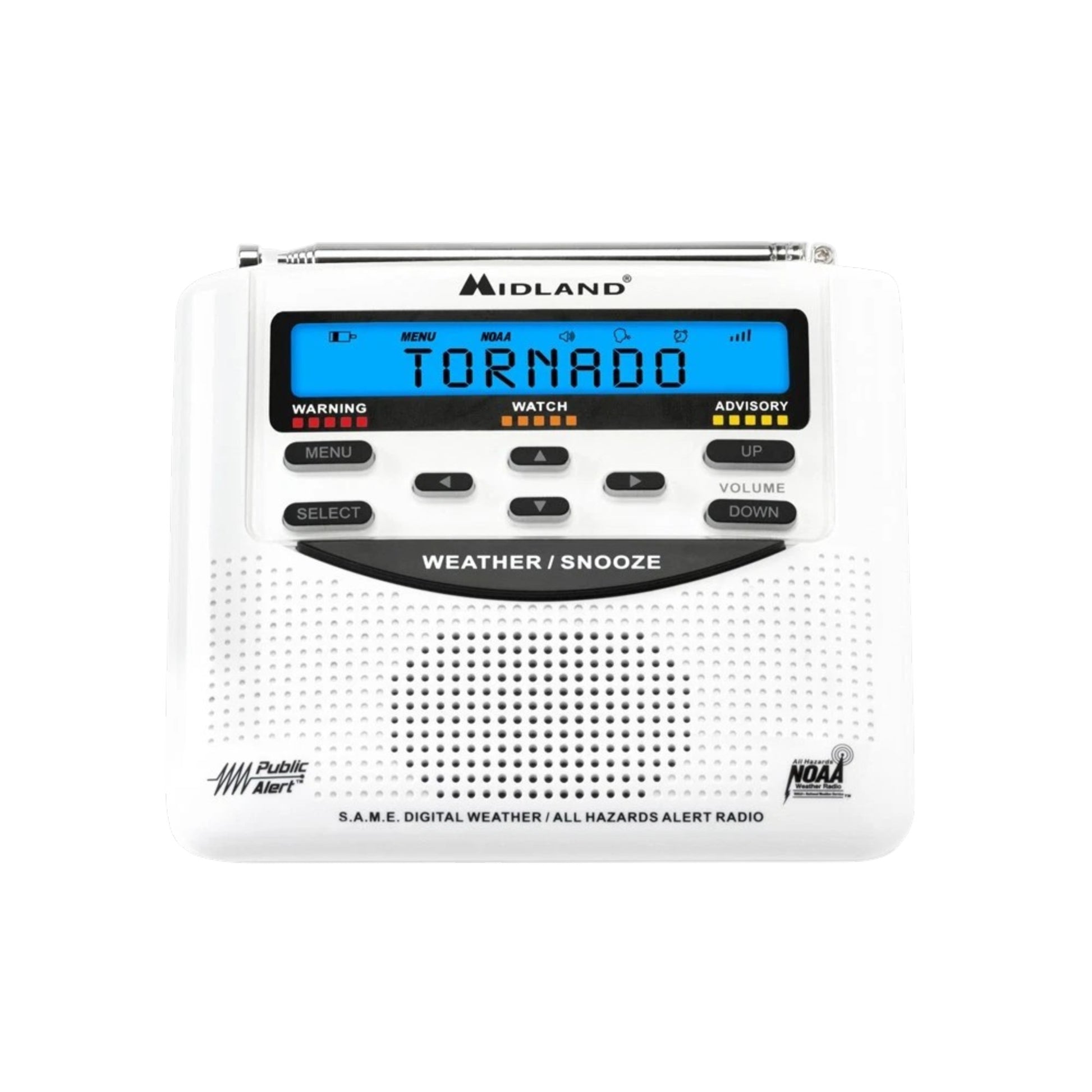 Radio meteorológico Midland WR120 con sistema alerta sísmica cobertura SASMEX S.A.M.E