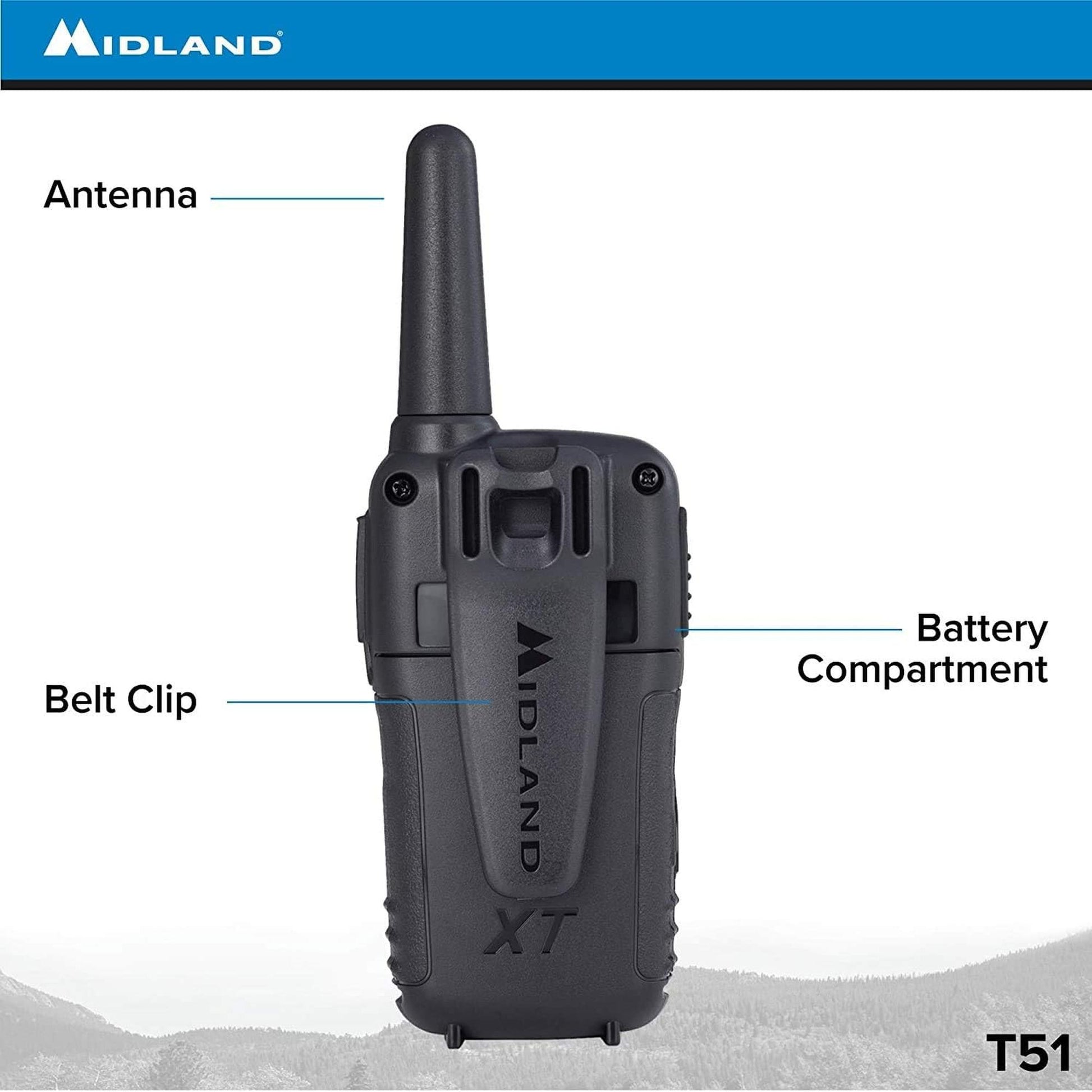 Radios Walkie Talkie Midland X-Talker T51VP3 22 canales 45km eVox GMRS FRS